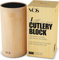 Vos Universal Knife Block - Countertop Knife Block Without Knives - Knife Holder with Non-Slip Base Sturdy Knife Organizer - Space Saving Knife Stand, Sleek & Modern Knife Rack - Bamboo