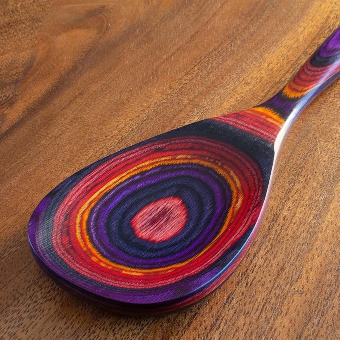 Totally Bamboo Baltique Waikiki Collection 12-1/2" Wooden Cooking Spoon, Safe for Nonstick