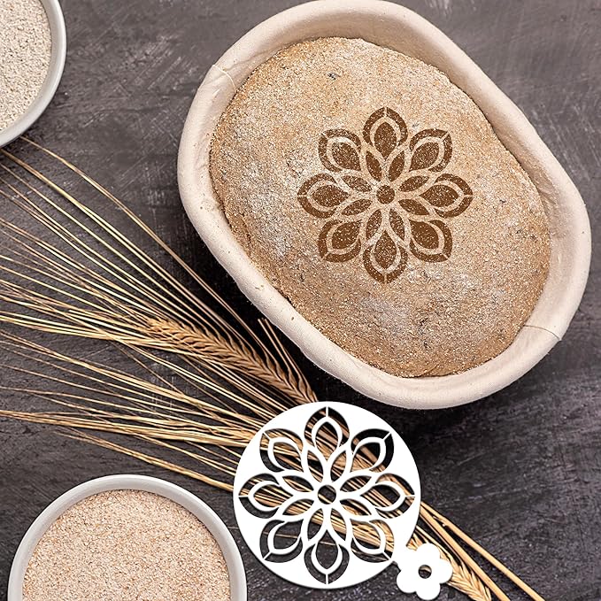Mandala Coffee Stencils Reusable - 25 Pcs Flower Stencils for Cookies Sourdough Bread Decor, Rangoli Mandala Baking Templates