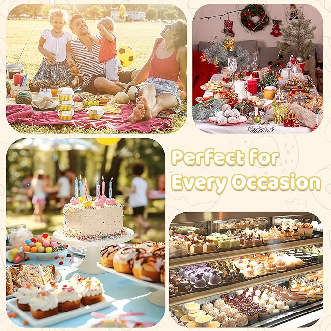 40 Pack 5 OZ Mini Cake Pans with Lids, Disposable Square Aluminum Foil Brownie Baking Cups, Mini Aluminum Foil Cupcake Muffin Tin Ramekins, Flan Molds Cake Containers for Wedding Birthday Party