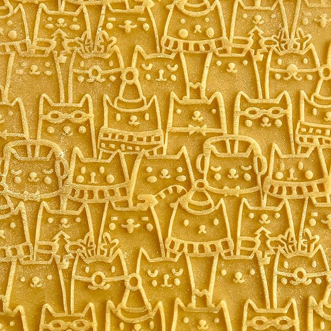 CHRISTMAS FEST 3 Mini Embossed Rolling Pin Set. Wooden Laser Engraved Textured rolling pins for Cookies, Modeline, Ceramic with Skulls, Bats, Halloween by Algis Crafts