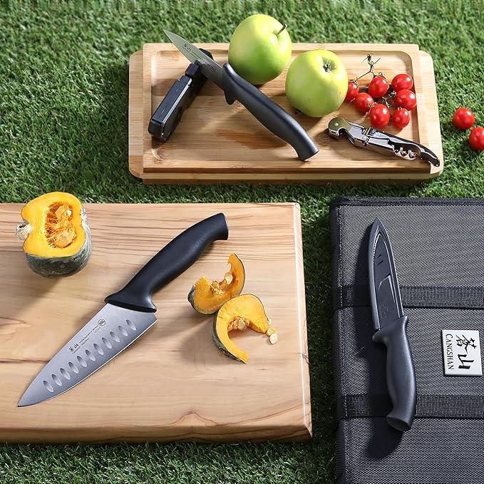 Cangshan Horizon Series 1026689 Swedish 14C28N Steel 7-Piece Travel Knife Bag Set