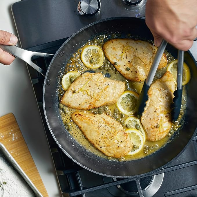 KitchenAid Hard Anodized Induction Nonstick Fry Pan/Skillet with Lid, 12.25 Inch, Matte Black