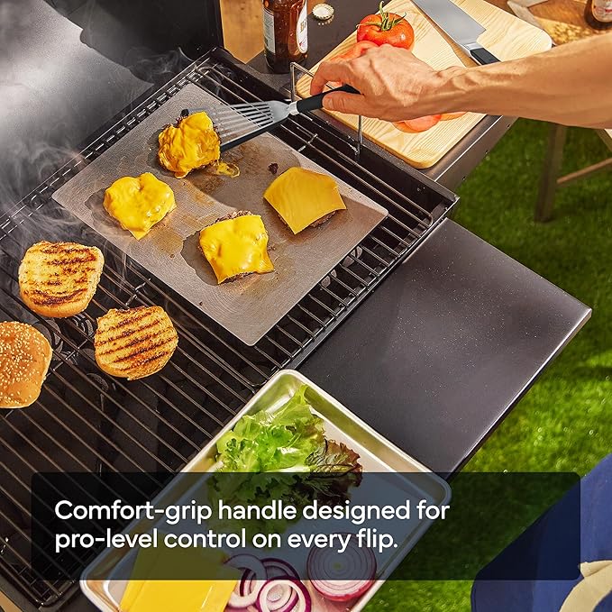Misen Fish Silicone Spatula - Slotted Turner for Cooking - Perfect for Frying - Heat Resistant - Dishwasher Safe -1mm Thick Flexible Flipper - Soft Silicone Grip Handle for Easy Use