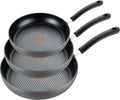 T-fal Ultimate Hard Anodized Nonstick Fry Pan Set 3 Piece: 8, 10.25, & 12 Inch, Oven Broiler Safe 400F, Kitchen Cookware Set, Pots and Pans Set Non Stick, Frying Pans, Skillets, Dishwasher Safe, Black