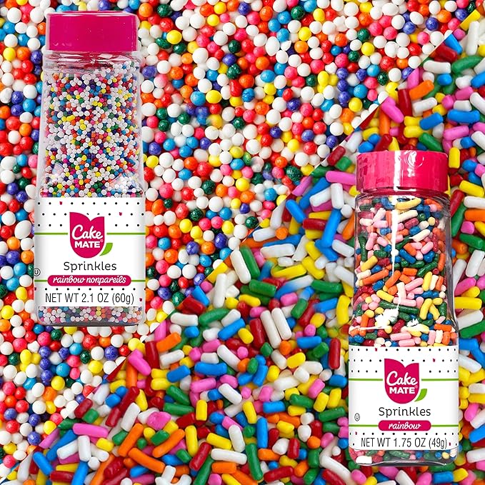 Cake Mate Easter Cookie Decorating Kit – White & Green Icing, Rainbow Nonpareil Mix, Rainbow Sprinkles – Perfect for Decorating Easter Cookies, Brownies, Ice Cream, and More