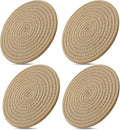 ME.FAN 7 Inch Trivets/Potholders 4 Set Cotton Thread Weave Trivets for Pots and Pans - Large Coasters/Hot Pads to Protect Desktop & Countertop - Brown