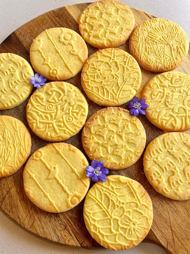 DOILY Embossing Rolling Pin with Flowers Pattern. Dough and Clay Roller for Embossed Cookies and Pottery. Cookie and Ceramic Stamp. Backing Gifts for Women by Algis Crafts