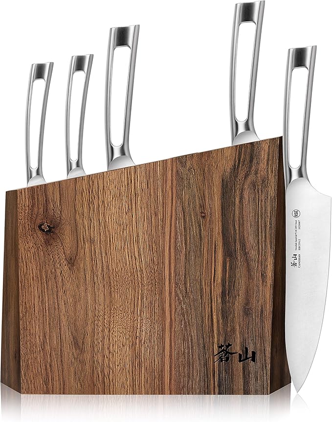 Cangshan TN1 Series 1024838 Swedish 14C28N Steel Forged 6-Piece Knife Block Set, Walnut