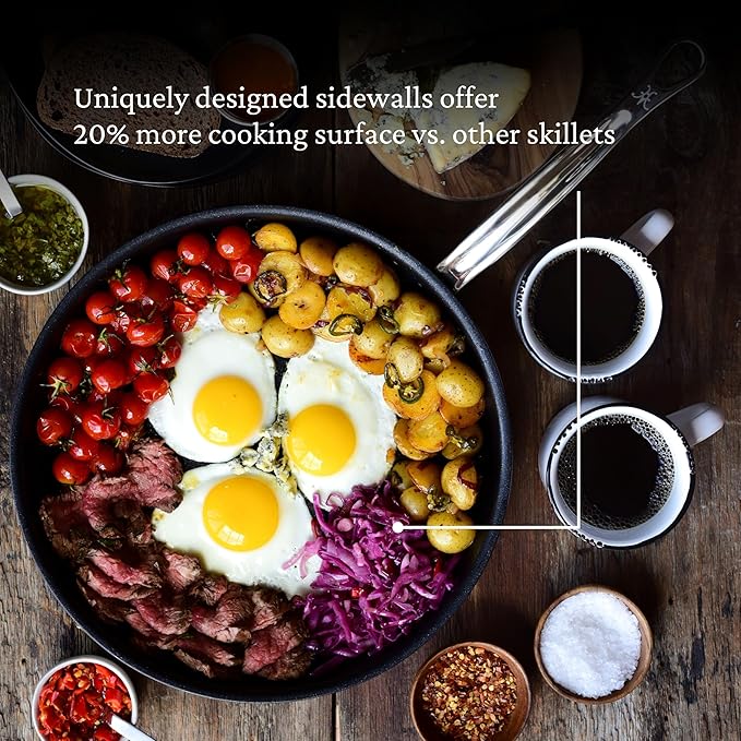 Hestan ProBond Forged TITUM - Professional Clad Stainless Steel, Nonstick, Frying Pan, (12.5-Inch), Induction Compatible, Made without PFOAs