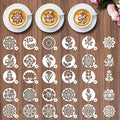 Mandala Coffee Stencils Reusable - 25 Pcs Flower Stencils for Cookies Sourdough Bread Decor, Rangoli Mandala Baking Templates