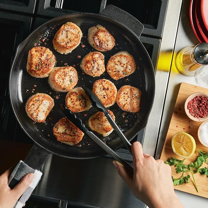 KitchenAid 48395 Seasoned Cast Iron Frying Pan/Skillet, 12 Inch - Black
