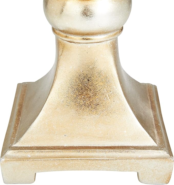 Deco 79 Polystone Solid Decorative Jars, 7" x 7" x 19", Gold