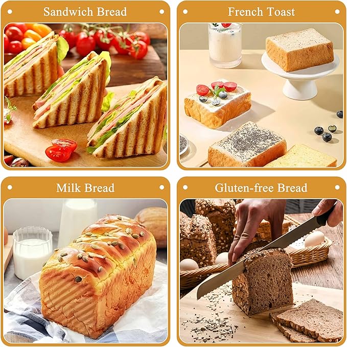 LIANYU 2 Pack Pullman Bread Loaf Pan with Lid, 1 Pound Dough Nonstick Loaf Baking Pans, Metal Bakeware for Sourdough Sandwich Homemade Bread, Carbon Steel Corrugated Toast Tin, Black