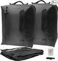 ZPO Vacuum Travel Bags with Wireless Electric Pump (2 Pack), IP67 Waterproof Reusable Compression Packing Cubes with Transparent Window, Space Saver Storage Bags for Clothes, Luggage & Suitcase