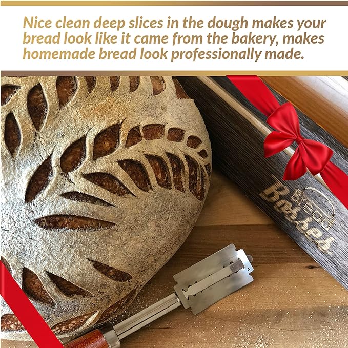 Bread Bosses Bread Bakers Lame Slashing Tool -Dough Making Slasher Tools Baking Sourdough Bread Starter Jar Scoring Knife Razor Cutter Slashing Tool Accessories for Cutting Supplies -Great As A Gift