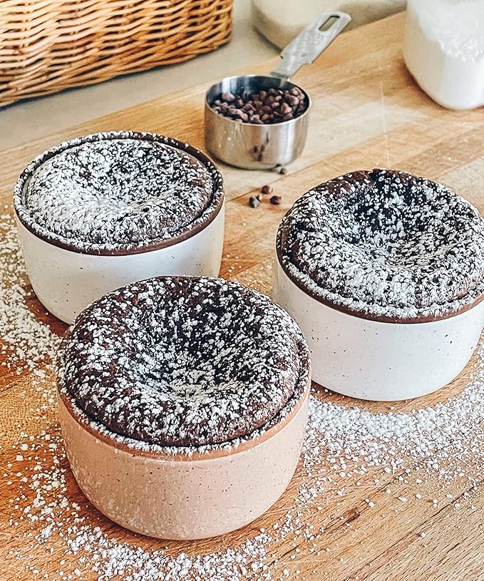 Mora Ceramic Ramekins - 8oz, Set of 6 - Small Oven Safe Baking Dishes/Cups - For Personal Pudding, Creme Brulee, Souffle, Serving Dip, Custard, Ice Cream - Single Mini Bowls - Assorted Neutrals