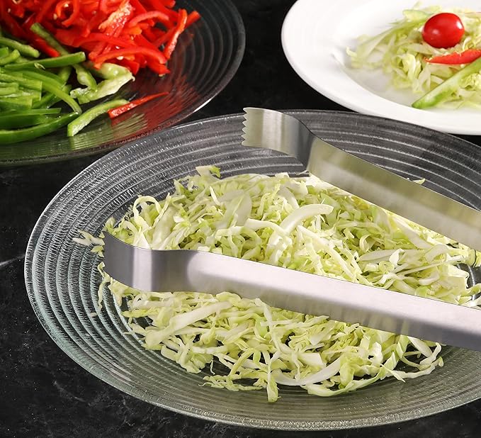 New Star Foodservice 42283 Restaurant-Grade Pom Tong, Stainless Steel, 12 inch, Set of 6, Silver