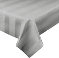 Luxury Table Protector Pad, 2 in 1 Table pad + Great Looking Tablecloth - Heat Resistant, Spill & Stain Proof - Flannel Backing (54x72, Silver - Silk Stripe)