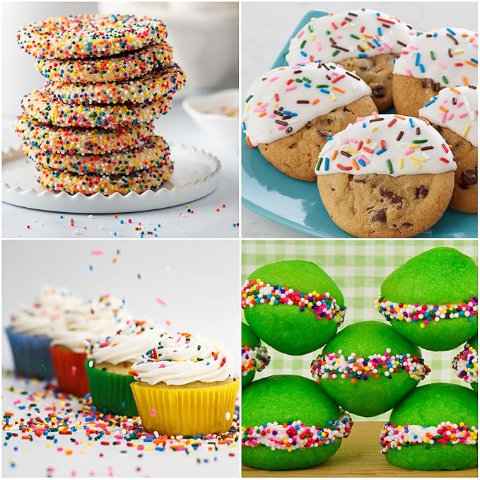 Cake Mate Easter Cookie Decorating Kit – White & Green Icing, Rainbow Nonpareil Mix, Rainbow Sprinkles – Perfect for Decorating Easter Cookies, Brownies, Ice Cream, and More