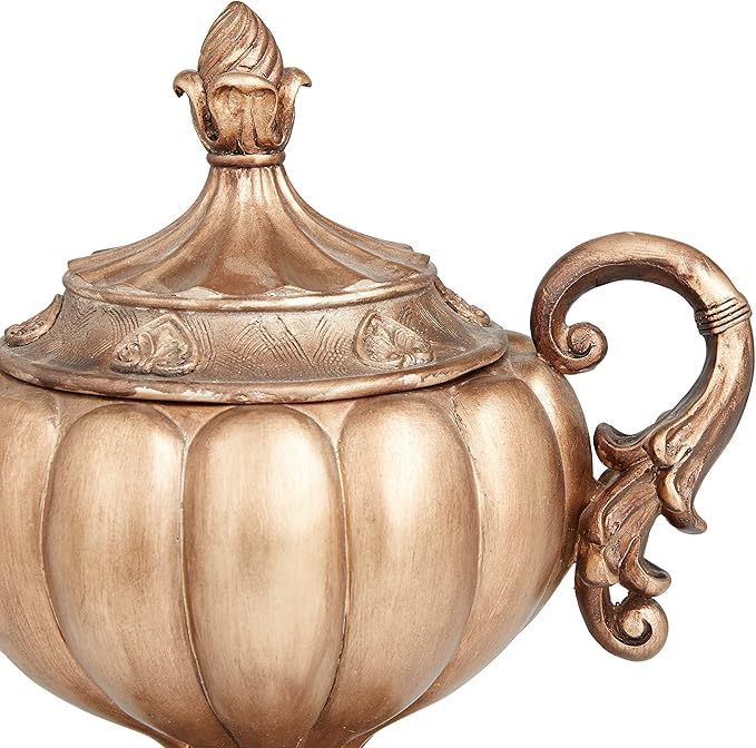 Deco 79 Polystone Solid Decorative Jars, 12" x 8" x 13", Bronze