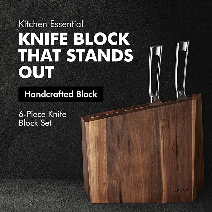 Cangshan TN1 Series 1024838 Swedish 14C28N Steel Forged 6-Piece Knife Block Set, Walnut