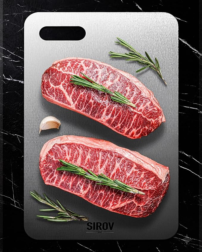 Katuchef Titanium Cutting Board for Kitchen, 100% Pure Titanium Cutting Board Food Grade,Non Toxic chopping board, Dishwasher safe, Easy to Clean Large Size, 16.1”x10”