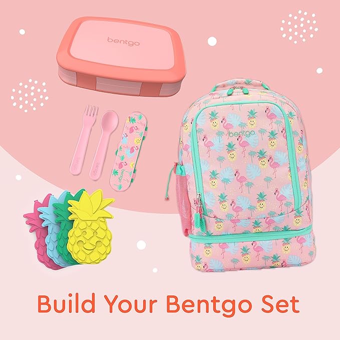 Bentgo Buddies Reusable Ice Packs - Slim Ice Packs for Lunch Boxes, Lunch Bags, and Coolers - Multicolored 4-Pack (Pineapple)
