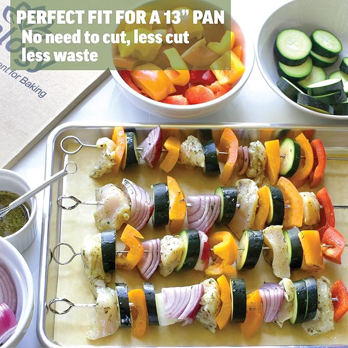 Zenlogy 9x13 Parchment Paper (200 sheets) - Unbleached, High Heat, Non-stick, Pre-cut Baking Paper for Quarter Sheet Pans - Great for Baking, Roasting, Wrapping, Dehydrator, and so much more