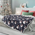 PAVILIA Premium Christmas Sherpa Throw Blanket | Snowman Decoration, Fleece, Plush, Warm, Cozy Reversible Microfiber Holiday Blanket 60x80
