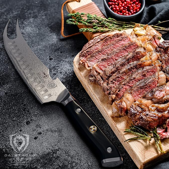 Dalstrong Pitmaster BBQ & Meat Knife - 8 inch - Shogun Series ELITE - Forked Tip & Bottle Opener - Japanese AUS-10V Super Steel Kitchen Knife - G10 Handle - Razor Sharp - w/Sheath