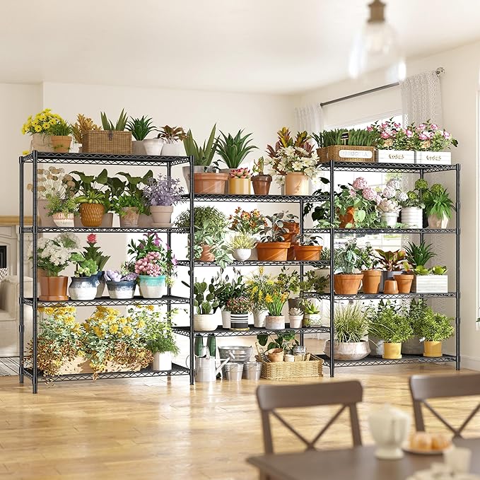 6 Tier Storage Shelves 75H Adjustable Metal Shelving Rack, 1200LBS Wire Shelving Rack for Storage Unit, Metal Shelves for Pantry Shelves, Garage, Kitchen, 75" Hx 36" Wx 18" D