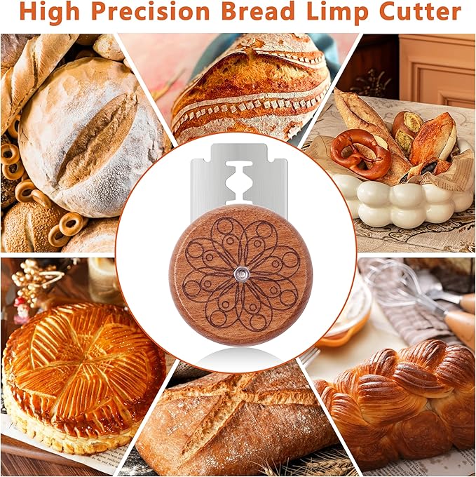 UFO Bread Lame Cutter for Homemade Sourdough,Bread Scorer Tool for Sourdough with 5 Blades and Storage Cover,Slashing Tool Bread Cutting Knife for Artisan Bread and Makers (Circle-red)