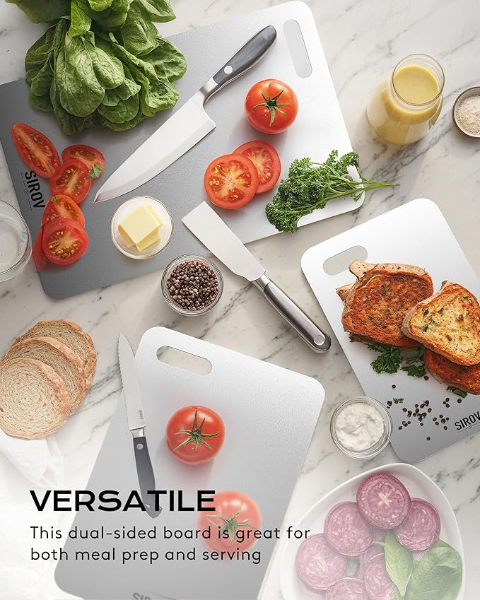 Titanium Cutting Board,Premium Titanium Cutting Board Set of 3, Pure Kitchen Chopping Boards, Non-Toxic & Dishwasher Safe for Meat, Fruit, and Vegetables (3PCS)