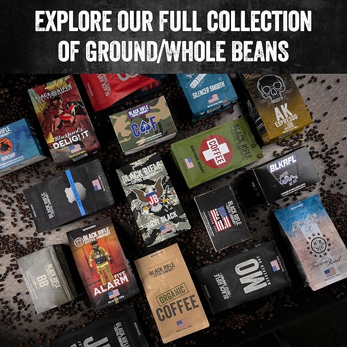 Black Rifle Coffee Company Murdered Out, 12oz Bag, Ground Coffee Dark Roast - Roasted Blend Made from Arabica Beans - Colombian & Brazilian Beans - Veteran Founded & American Made
