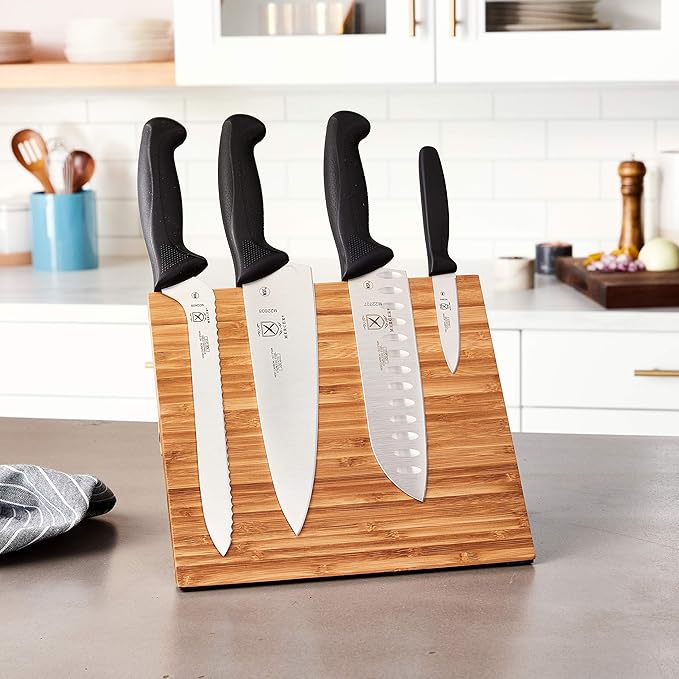 Mercer Culinary - M21981 Millennia 5-Piece Magnetic Board Set with Black Handles, Bamboo , 16 x 8 x 18 inches