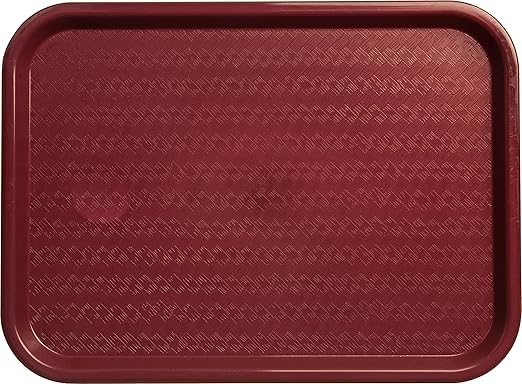 Carlisle FoodService Products CT121661 Café Standard Cafeteria / Fast Food Tray, 12" x 16", Burgundy