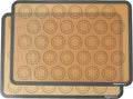 Amazon Basics Silicone Baking Mat for Macarons, Non-Stick, Food Safe, 16.5" x 11.6", Beige/Gray, Pack of 2