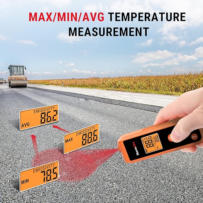 ThermoPro TP410 Infrared Thermometer Gun Non-Contact Laser Thermometer Gun for Cooking, Temperature Gun with Range -58℉~1022℉ for Pizza Oven Accessories, Griddle, Grill, HVAC, Engine (Not for Human)