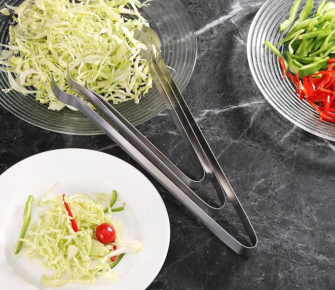 New Star Foodservice 42283 Restaurant-Grade Pom Tong, Stainless Steel, 12 inch, Set of 6, Silver