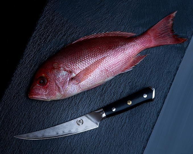 Regalia Boning/Fillet Knife: Professional Japanese 6 Inch Razor Sharp AUS10 Premium High Carbon 67 Layer Damascus Stainless Super Steel Full Tang Chef’s knives w/G-10 Handle Knives