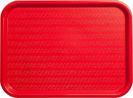 Carlisle FoodService Products CT121605 Cafe Standard Plastic Cafeteria/Fast Food Tray, NSF Certified, BPA Free, 16" Length x 12" Width, Red (Pack of 24)