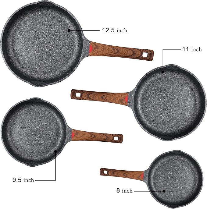 Vinchef Nonstick Frying Pan Anti Scratch,9.5 Inch Skillet Cast Aluminum Cookware, Induction Compatible