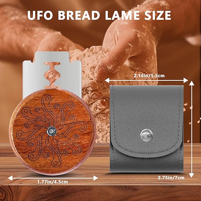 UFO Bread Lame Cutter for Homemade Sourdough,Bread Scorer Tool for Sourdough with 5 Blades and Storage Cover,Slashing Tool Bread Cutting Knife for Artisan Bread and Makers (Octopus)