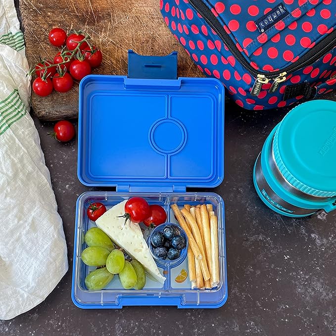 Yumbox Snack Box - 3 Compartment - Leakproof Bento Lunch Box for Kids (Surf Rocket)