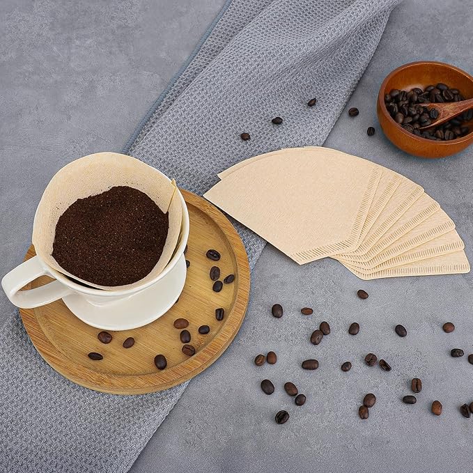 Segarty Cone Coffee Filters, 400 Count Natural Brown Paper #2 Coffee Disposable Cone Filters for Better Tasting Brewing Pour Over Dripper
