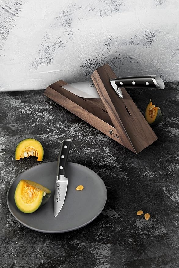 Cangshan TS Series 1021417 Swedish 14C28N Steel Forged 3-Piece TAI Knife Block Set, Walnut