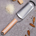 Stainless Steel Cheese Grater with Natural Wood Handle for Parmesan Cheese Lemon, Ginger, Cheese, Nutmeg, Potato, Chocolate and Garlic Small
