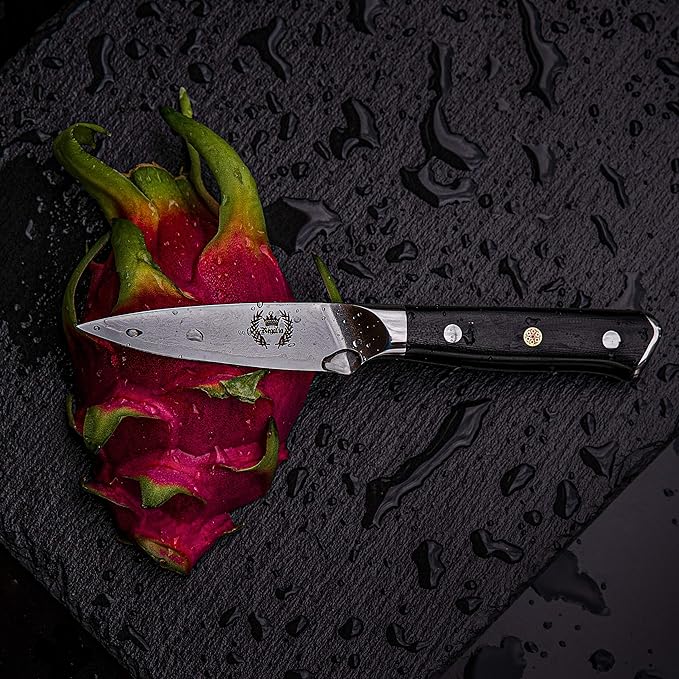 Regalia Paring (Petty) Knife 3.5 inch: Japanese AUS10 Super Steel 67 Layer High Carbon Stainless Damascus Steel Peeling Utility knives