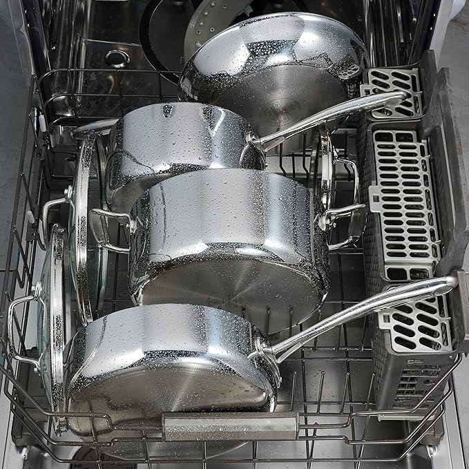 Tramontina Tri-Ply Clad Stainless Steel 8-Quart Stock Pot with Glass Lid, Induction-Ready Pasta Pot, Dishwasher-Safe, NSF-Certified